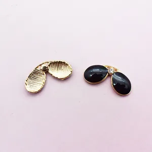 Goldene Legierungsanhänger mit Emaille und Zirkon für DIY Brillen-Zubehör von Bulldoggen