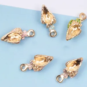 DIY Muschel Anhänger für Schmuck mit Goldbeschichtung und buntem Emaille für Armbänder