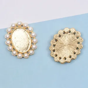 Bandeja flores perlas y strass vintage para tocados de novia DIY, tamaño 2,3x2,8 cm