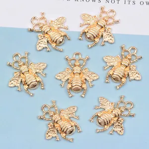Goldene Biene Legierung Anhänger DIY Schmuckherstellung Biene Charm Für Handgefertigte Ohrringe Halskette Armband Haarklammer Bastelzubehör