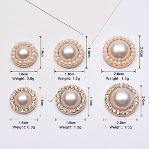 Runde Künstliche Perle Strass Knöpfe Für DIY Schmuckherstellung Und Bekleidungszubehör Vintage Goldene Legierung Dekorative Fundstücke