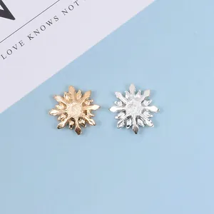 Details von Schneeflocken-Anhängern in Gold und Silber mit Reliefstruktur für DIY-Schmuck