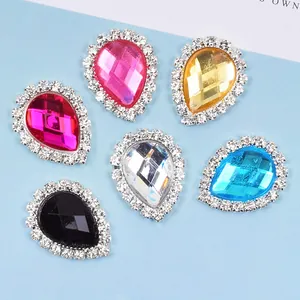 Wassertropfen Strass Krallenkette Kristallknöpfe in sechs Farben für DIY Schmuckherstellung