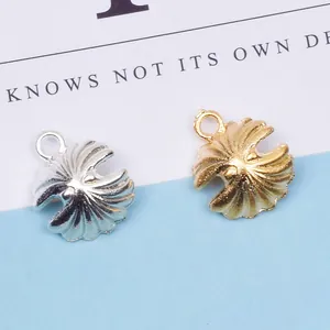 Gold- und Silber-Muschel-Anhänger mit strukturierter Oberfläche für DIY-Schmuck