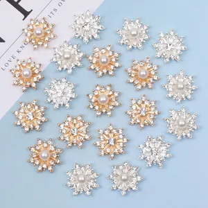 Glitzernde Schneeflocken-Legierung mit Perlen und Strass für DIY-Haarschmuck