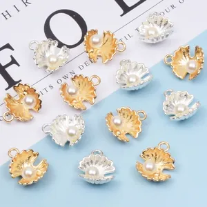 Meeresstil Legierung Perle Muschel Anhänger Gold Silber Für DIY Armband Halskette Herstellung Schmuck Zubehör Koreanische Mode Material
