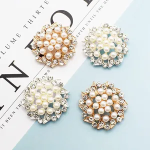 Funkelndes Perlen und Strass Blumen-Schnallen DIY Zubehör für Schmuck und Haardekorationen