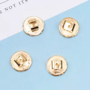 Goldenes rundes Metalltablett-Haarschmuck-Basis mit U-förmigem Rückenclip für DIY
