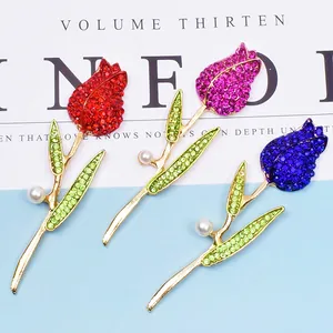 Funkelndes Tulpen-Accessoire-Set mit bunten Strasssteinen und Perlen für DIY-Handwerk