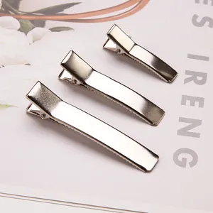 DIY Legierung Metall Quadratische Schnabelspangen Silber Glatte Flache Haarklammern Salon Styling Haarschmuck Zubehör
