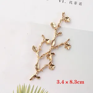Goldzweig Brautschmuck Zubehör mit Pflaumenblüten für DIY Haarschmuck 3.4 x 8.3cm