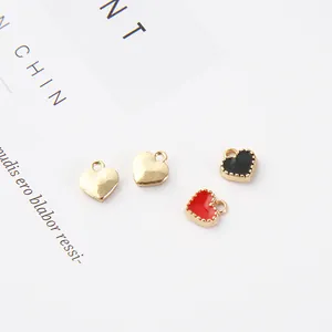 Minimalistisches herzförmiges Legierungs-Anhänger-Set für DIY-Schmuck mit Emaille-Finish