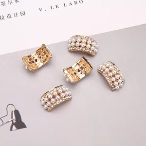 Goldene Legierung Anhänger mit Perlen und Strasssteinen für DIY Schmuckherstellung