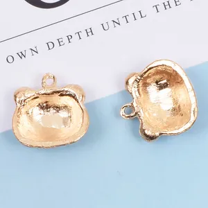 Niedliche goldene Katzen-Anhänger aus Legierung für DIY-Schmuck und Bastelzubehör