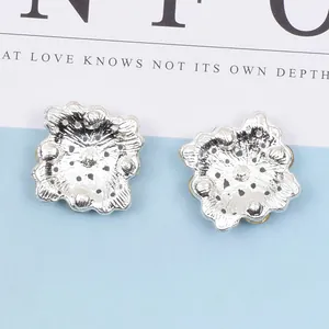 Vintage Blumen-Schmuckverbinder aus Silberlegierung für DIY-Haarschmuck-Zubehör