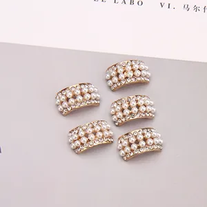 5 Stück goldene Legierung Zubehör mit Perlen und Straßsteinen für DIY Schmuck basteln