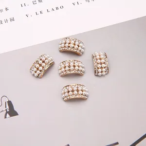 Legierung Kunstperle Strass Gebogen Dekorative Accessoires Für DIY Haarclip Schmuckherstellung Luxuriöses Vintage Ornament