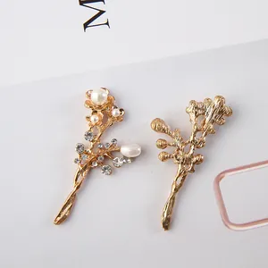 Haarschmuck Zweige in Gold mit Perlen und Kristallen für DIY-Schmuckherstellung