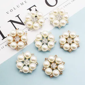 Perle Blume Legierung Schmuck Zubehör Mit Strass Für DIY Haarschmuck Handyhülle Dekor Handwerk Zubehör