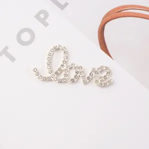 Sparkling crystal pavé Love letter alloy charm for DIY jewelry and phone case crafts