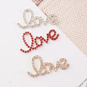 Rhinestone Enamel Love Letter Charms For Jewelry Making DIY Phone Case Accessories Alloy Material Sparkling Decorative Parts