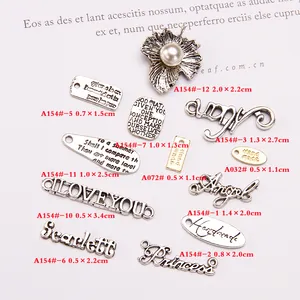Dijes de aleación de plata antigua y accesorios para el cabello para joyería DIY