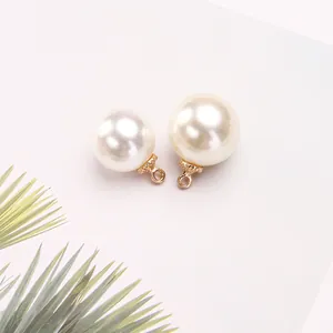 Faux pearl crown pendants with gold alloy caps for DIY earrings and jewelry making