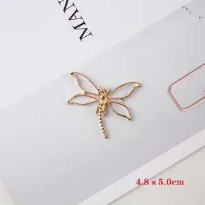 Accessoire libellule en alliage doré pour éventail de mariée DIY avec ailes évidées 4,8x5cm