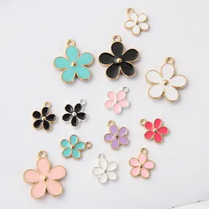 Pendentif Marguerite en Alliage d'Émail pour Boucles d'Oreilles Collier Bracelet Fabrication de Bijoux DIY Charme Floral
