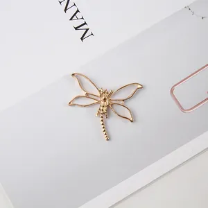 Accessoire libellule en alliage doré pour éventails de mariée et bijoux de cheveux