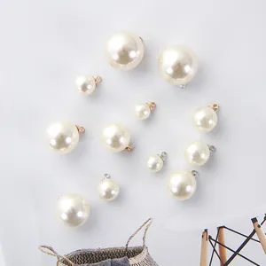 Pendentifs en Perles d'Imitation Style Coréen Avec Capuchons en Alliage Or Argent pour Création de Bijoux DIY