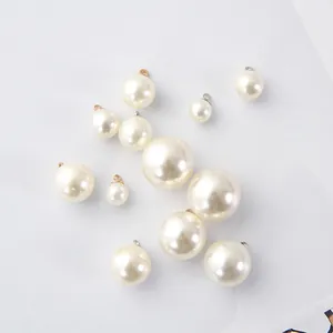 Pendentifs en perles synthétiques de tailles variées avec attaches pour bijoux DIY