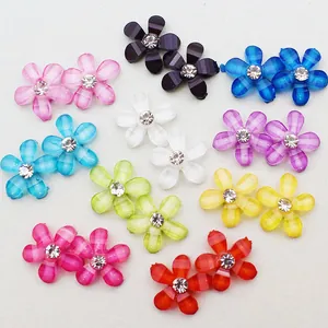 Ciondoli Fai Da Te in Resina a Forma di Fiore Con Strass per Decorazione Cover Cellulare Nail Art Accessori per Gioielli Donna