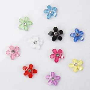 Fiori colorati in resina con mini strass per gioielli fai-da-te e cover per telefoni