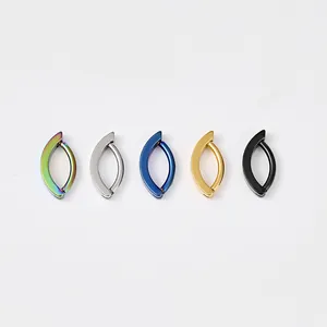 316L Stainless Steel Hinged Segment Ring Minimalist Belly Button Ring Piercing Jewelry For Men Women Gold Black Multicolor