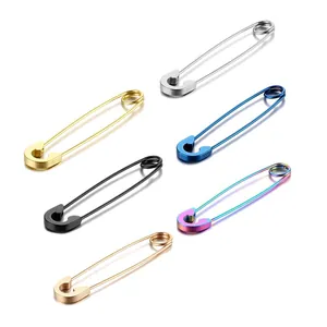 Boucles d'Oreilles Clous Punk en Acier Inoxydable 316L Forme Épingle à Nourrice Unisexe Bijoux Hypoallergéniques