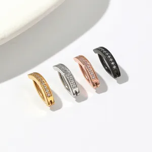 Minimalist 316L Stainless Steel Double Row Zirconia Belly Button Ring Sexy Navel Piercing Curved Barbell Jewelry For Women
