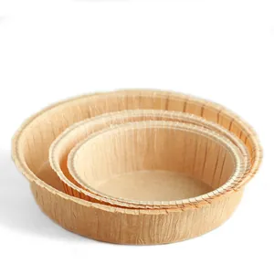 Lot de 3 moules à gâteaux ronds en papier kraft de tailles variées, antigraisse