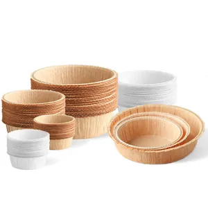 Moules à Gâteau Chiffon en Papier Ronds Résistants aux Hautes Températures Sulfurisé Doublures en Papier de Cuisson pour Gâteaux Adapté au Four Pâte à Papier Jetable
