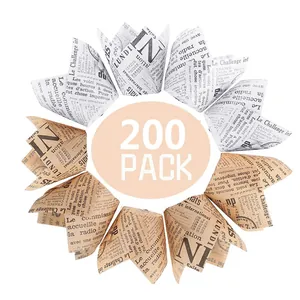 Pack de 200 moldes de tulipán para muffins, papel resistente a la grasa con diseño diario