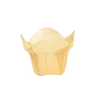 Bruine tulpvormige cupcake vormpjes van hittebestendig bakpapier voor muffins