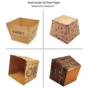 Pirottini Quadrati in Carta Kraft Resistenti al Grasso Usa e Getta Tazze da Forno per Torte Resistenti al Calore Fodere per Cupcake Marrone Confezione per Dessert
