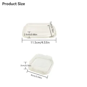 Transparent Food Grade Polypropylene Baking Cup Lids Square Rectangular Rolled Rim Clear Plastic Cake Packaging Cover Lid Bakery