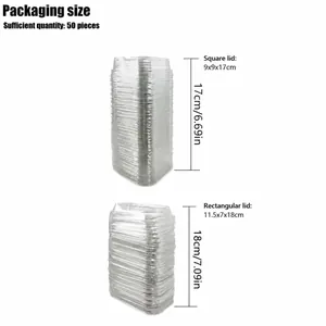 50 stuks transparante rechthoekige en vierkante plastic deksels voor bakpapier bekers