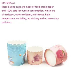 Detalle de moldes para muffins 3D hechos de papel alimentario resistente al calor
