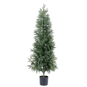 Artificial Cypress Norfolk Pine Potted Tree Faux Evergreen Simulation Green Plant For Indoor Home Office Decoration Christmas Desktop Ornament