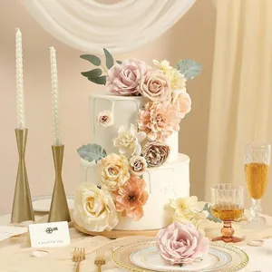 Set de flores artificiales con rosas y dalias para ramos de boda DIY y decoración