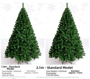 Tableau comparatif des tailles pour sapins de Noël artificiels de 1,8m et 2,1m