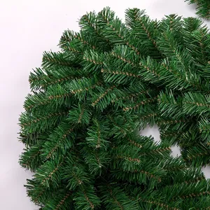 2.7m dense green PVC Christmas garland with realistic artificial pine needles for DIY decor