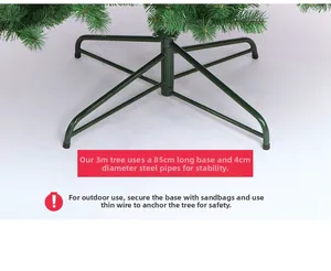 Support en métal renforcé de 85cm pour sapin de Noël 3m avec structure en acier stable